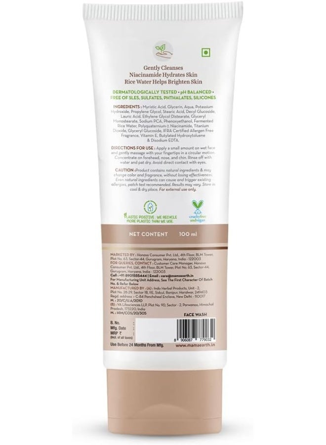 ماما إيرث غسول وجه الأرز بماء الأرز والنياسيناميد للبشرة الزجاجية 100 مل - Image 2