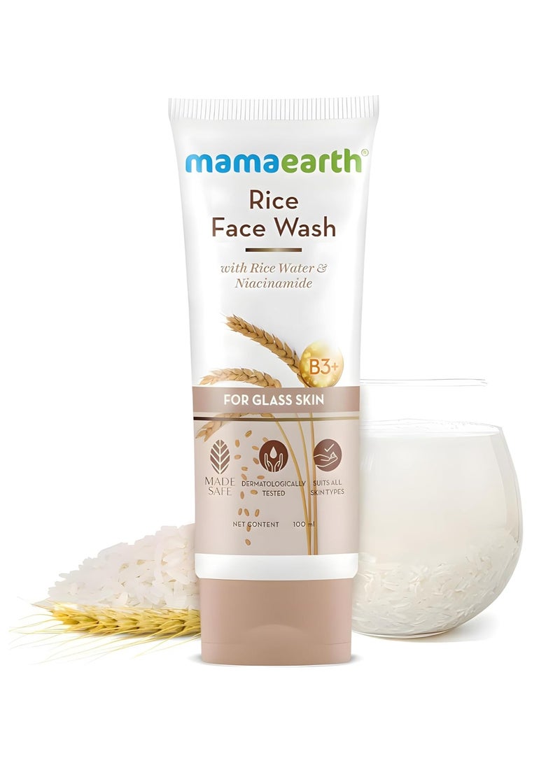 ماما إيرث غسول وجه الأرز بماء الأرز والنياسيناميد للبشرة الزجاجية 100 مل - Image 1