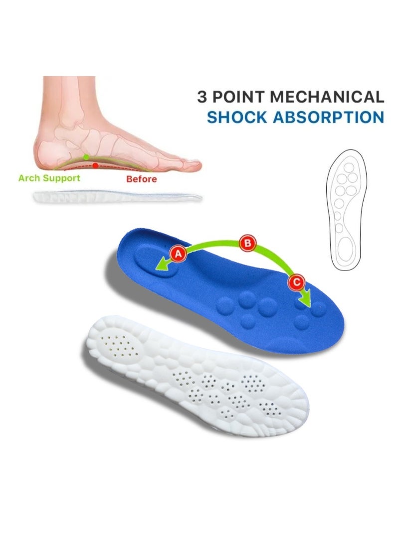 Dr. Joe Medical Brushes Meron Foam Flexible Shock Absorption Arch Support Insole for Running and Sports Shoes, Memory Foam 4D Cloud Technology Foot Insert, Breathable Soft Padded Comfortable Non Slip Shoe Insoles for Men and Women, U Shaped Heel Alignment Orthopedic Support Insert, Sweat Absorbing Honeycomb Design, Lightweight Durable Polyurethane Material, Suitable for Casual Shoes Boots Work Shoes Sneakers Slippers, Pain Relief Foot Cushion Insole for Daily Use, 1 Pack High Resilience Gel Padding Impact Protection, All Day Comfort Support for Plantar Fasciitis Heel Pain Arch Pain Flat Feet, Trim to Fit Universal Size Insert - Image 4