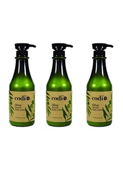 CODi Codi Olive Hand and Body Lotion  Organic Olive Formula to Keep Skin Soft and Fresh  Antioxidant and Vitamin Enriched Formula with Moisturizing Effect  3 Bottles of 750ml 