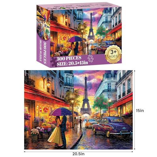 WSCXSC Jigsaw Puzzles 300 Pieces for Adults Tower Puzzles 300 Piece Puzzle for Adults Kids Puzzle Letter on Back Birthday Gift Puzzles Educational Toys Family Challenging Games 205x15IN - Image 5