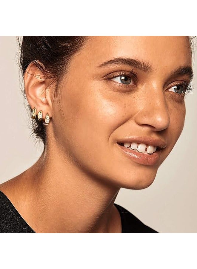 Mevecco Women Huggie Hoop Earrings Gold Ear Stud Cuff 14K Gold Filled Small Boho Beach Simple Delicate Handmade Hypoallergenic Jewelry Gift - Image 4