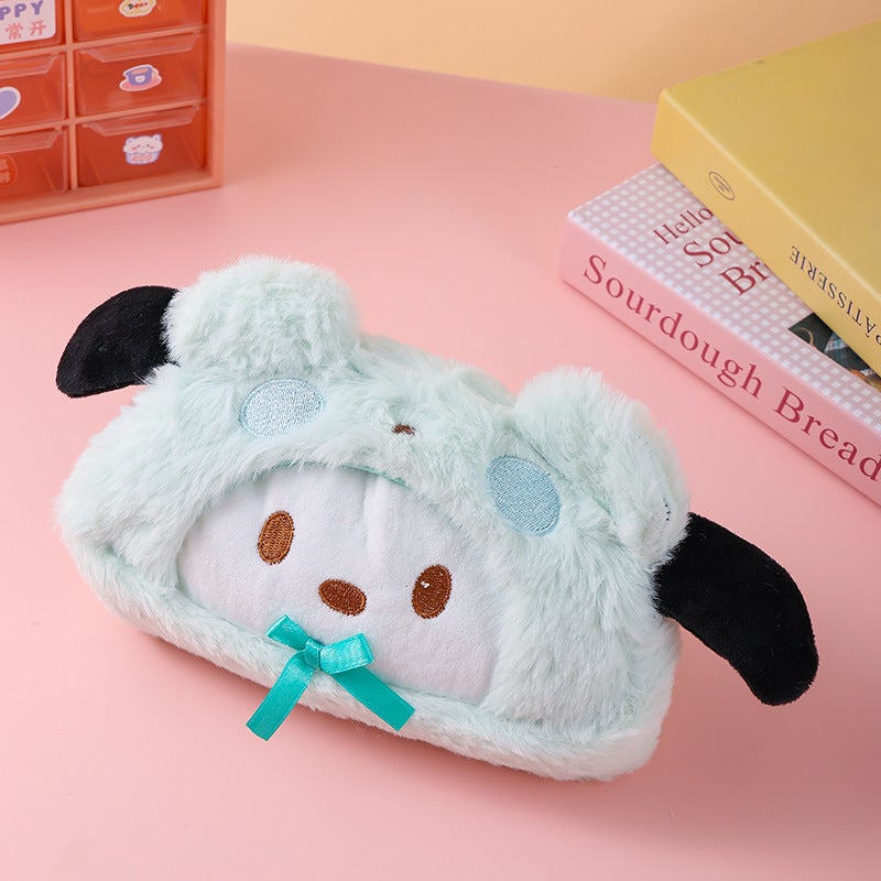 Sanrio Pochacco Cinnamoroll Pen Pouch Cute Student Stationery Dress-up Green Paha Dog 