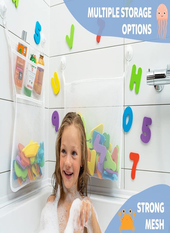 Comfylife 2 x Mesh Bath Toy Organizer + 8 Ultra Strong Hooks - The Perfect Bathtub Toy Holder & Bathroom or Shower Caddy - These Multi-use Net Bags Make Baby Bath Toy Storage Easy - For Kids & Toddlers - Image 5