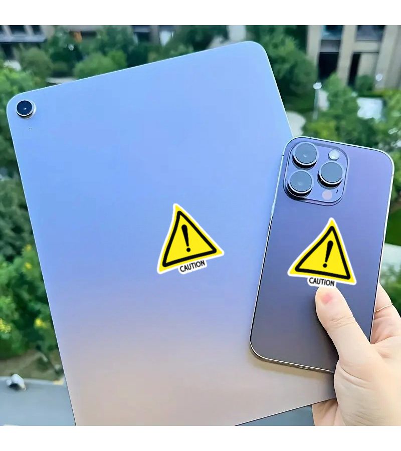 Set Of 2 Vinyl Caution Stickers Measuring 7.6 Cm For Holiday Decor Scratch Prevention Use On Laptops Vehicles Luggage Toolboxes Smooth Surfaces - Image 4