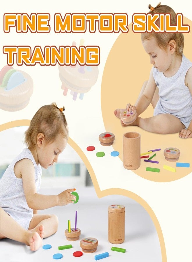 ALLABC 3-in-1 Montessori Color Sorting Toys for 1 2 3 Year Old, Preschool Learning Activities, Wooden Educational Sensory Toys for Toddlers 1-3, Montessori Fine Motor Skills Toy for Age 18 Month Old - Image 3