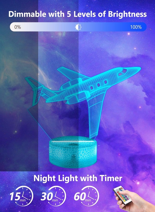 FULLOSUN Airplane Gift, Plane Night Light, Pilot Lamp with Remote Control 16 Colors Changeable Kids Room Lighting Creative Boys Aircraft Pilot Gift Holiday Xmas Decoration - Image 3