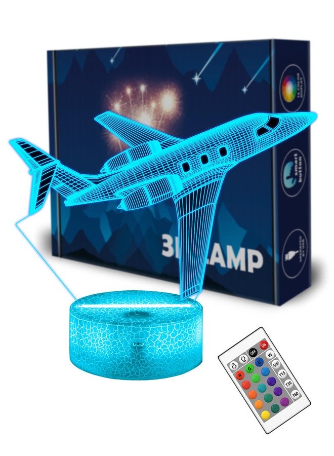FULLOSUN Airplane Gift, Plane Night Light, Pilot Lamp with Remote Control 16 Colors Changeable Kids Room Lighting Creative Boys Aircraft Pilot Gift Holiday Xmas Decoration - Image 1