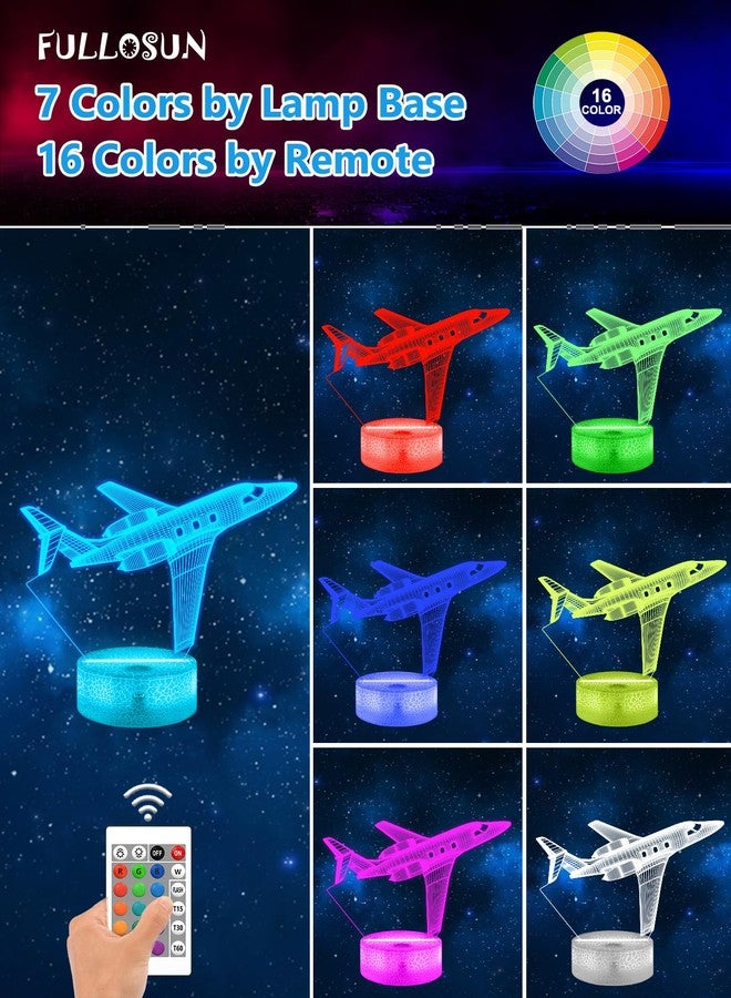 FULLOSUN Airplane Gift, Plane Night Light, Pilot Lamp with Remote Control 16 Colors Changeable Kids Room Lighting Creative Boys Aircraft Pilot Gift Holiday Xmas Decoration - Image 2