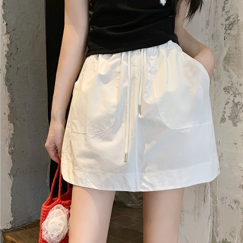Casual Workwear Shorts Skirt for Women, New Summer Style, Plus Size, Slimming Design, Elastic High Waist, A-Line Half Skirt - Image 1