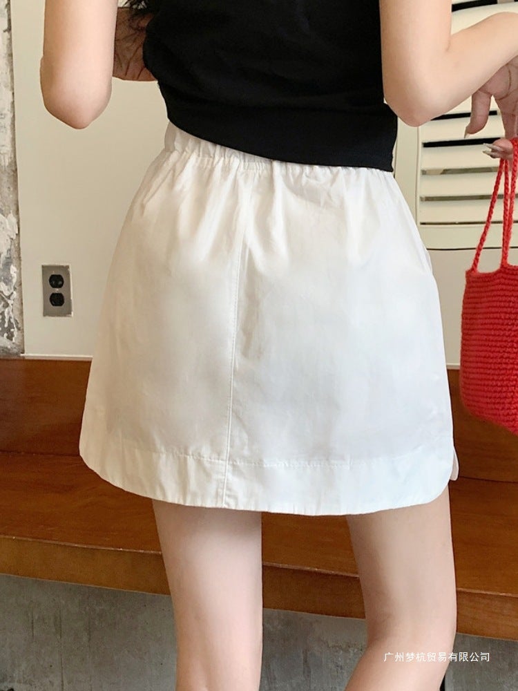 Casual Workwear Shorts Skirt for Women, New Summer Style, Plus Size, Slimming Design, Elastic High Waist, A-Line Half Skirt - Image 4