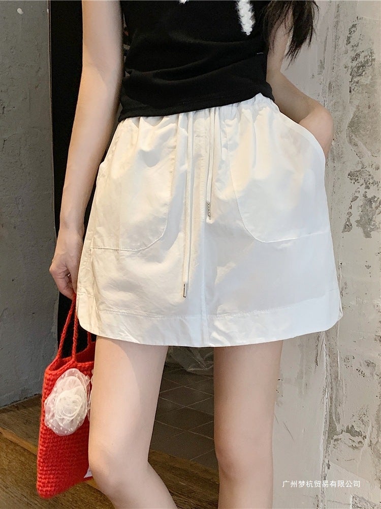 Casual Workwear Shorts Skirt for Women, New Summer Style, Plus Size, Slimming Design, Elastic High Waist, A-Line Half Skirt - Image 2