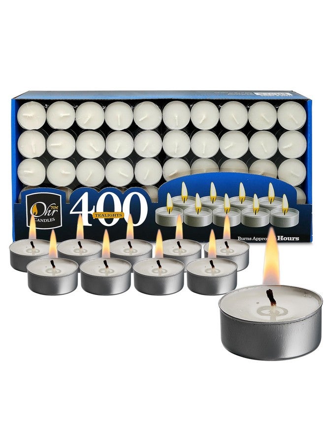 OHR CANDLES Ohr Candles Tealight Candles - 400 Pack Bulk Tea Lights Candles - White Tealights Unscented - 4 Hour Burn Time  - Image 1
