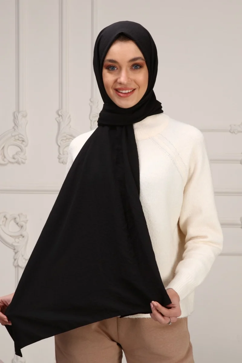 Naciye Sultan Cotton Jazz Shawl Black