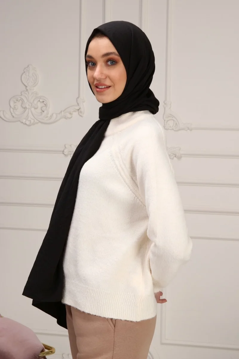 Naciye Sultan Cotton Jazz Shawl Black