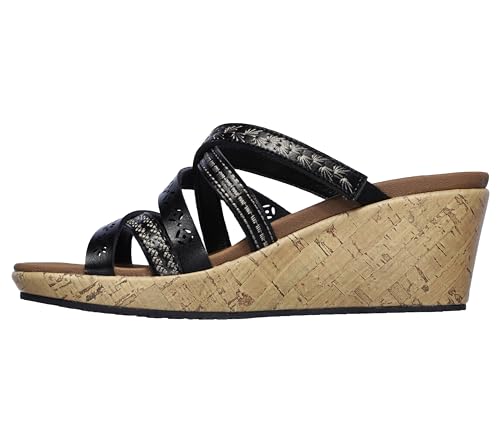 Skechers womens Beverlee - Tiger Posse Wedge Sandal, Black, 9 US - Image 2