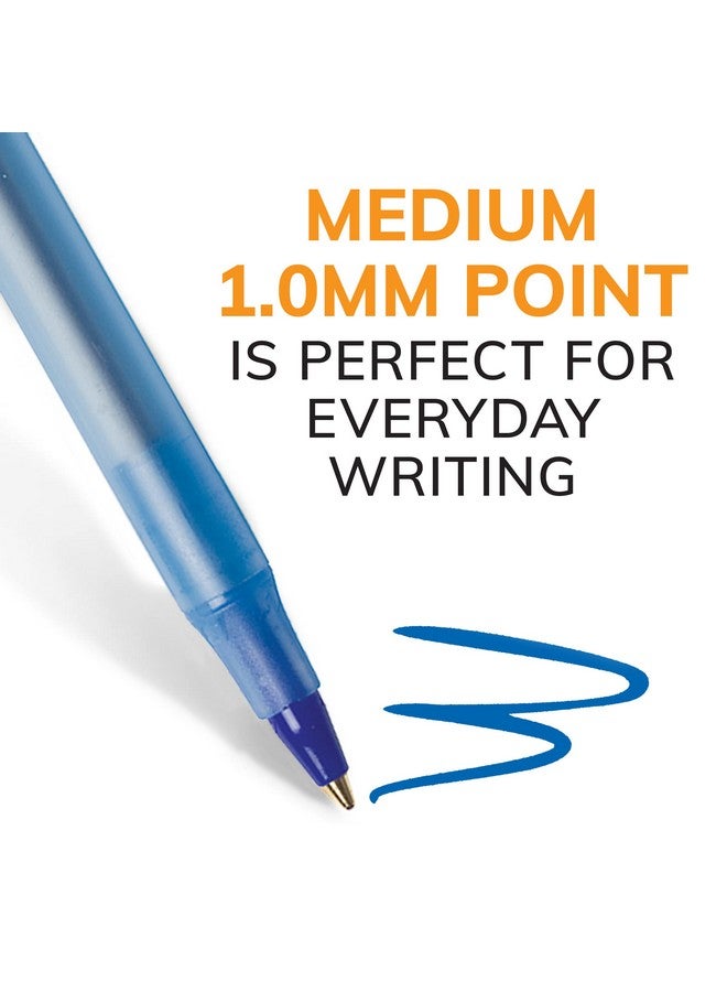 بيك قلم حبر جاف راوند ستيك إكسترا لايف، متوسط الرأس (1.0 مم)، أزرق، 144 قطعة، رائع للكتابة اليومية - Image 3