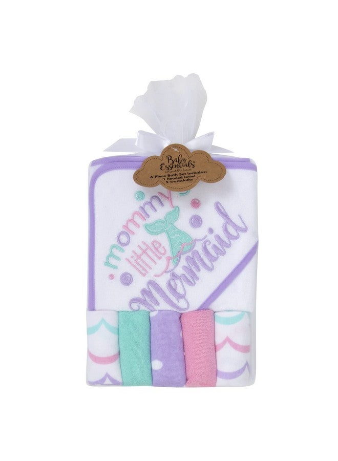 Baby Essentials Baby Hooded Towel and Washcloth Set for Infants, Boys and Girls 6-12 Months (Mommy's Mermaid) - Image 4