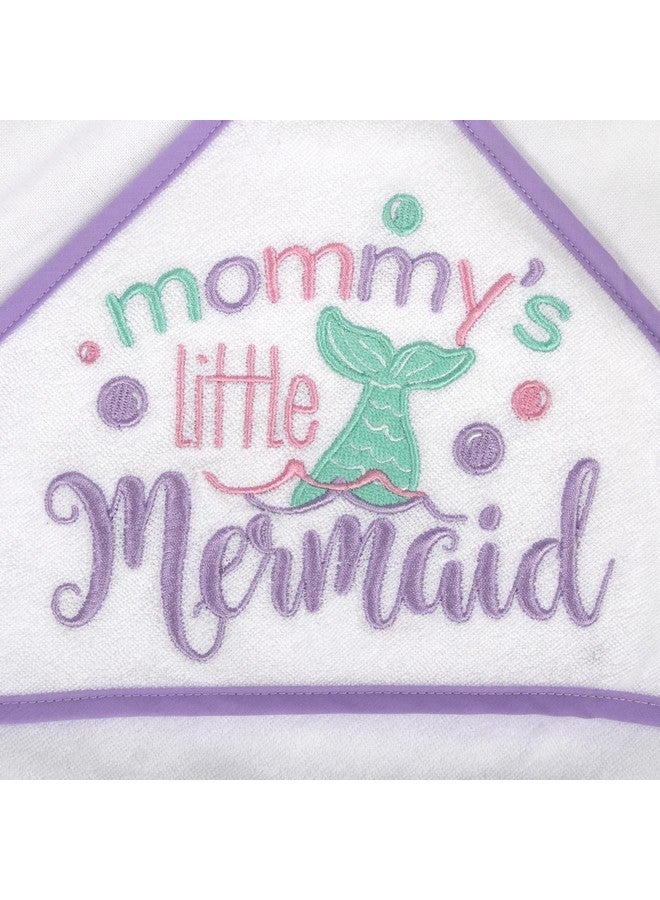 Baby Essentials Baby Hooded Towel and Washcloth Set for Infants, Boys and Girls 6-12 Months (Mommy's Mermaid) - Image 1
