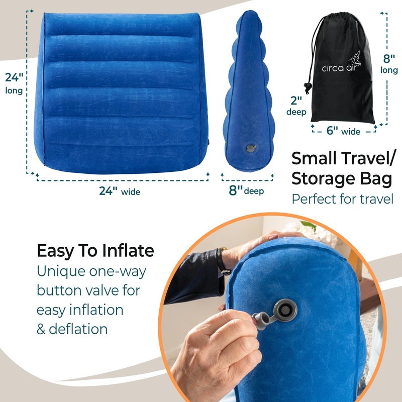 Circa Air Circa Air Inflatable Wedge Pillow for Travel - Lightweight & Portable. Travel Wedge Pillow for Sleeping, Acid Reflux, Gerd, Snoring. for Back, Leg Elevation & Knee Support. Bed Wedge Pillow  - Image 3