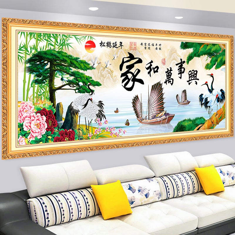 Living Room Landscape Painting Sofa Background Mural 3D Three-Dimensional Wall Sticker Self-Adhesive Decorative Painting Wall Sticker Minimalist Wall Sticker - Image 3