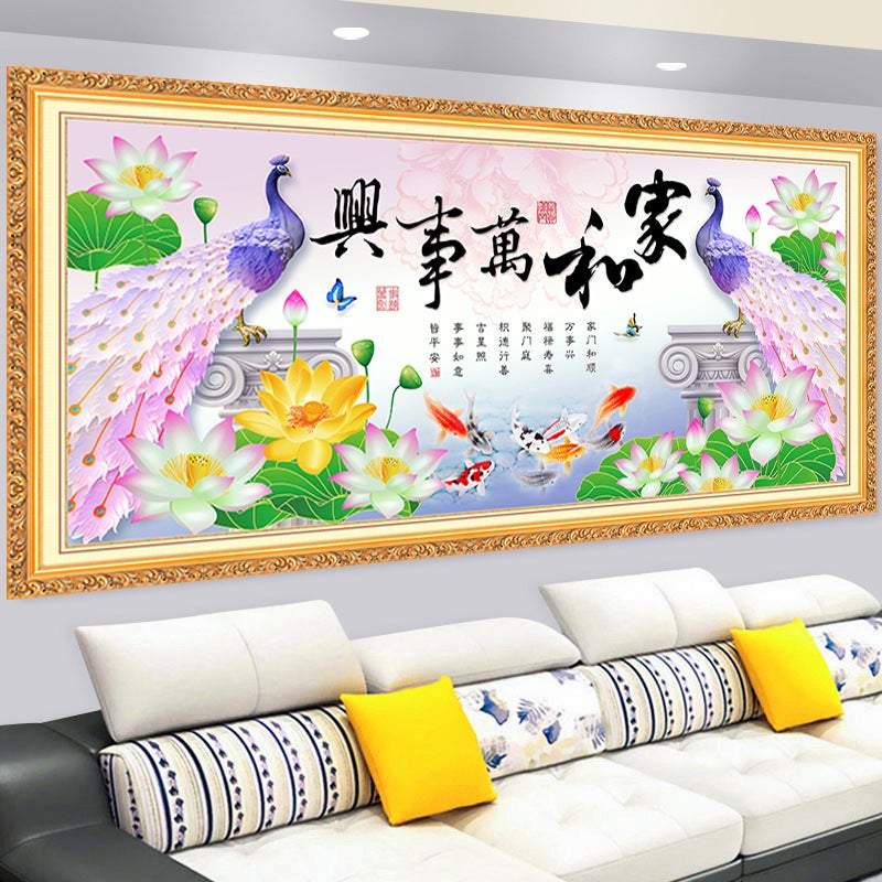 Living Room Landscape Painting Sofa Background Mural 3D Three-Dimensional Wall Sticker Self-Adhesive Decorative Painting Wall Sticker Minimalist Wall Sticker - Image 1