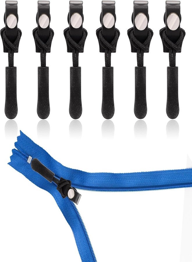 SEMITO Zipper Repair Kit, Instant Zipper Sliders with Nylon Pull Tabs Cords, Replacement Plastic Zipper Pull for Sliding Teeth, Universal Screw Fix Removable Zippers for Bags, Garments (Pack Of 6, Small +Medium + Large) - Image 1