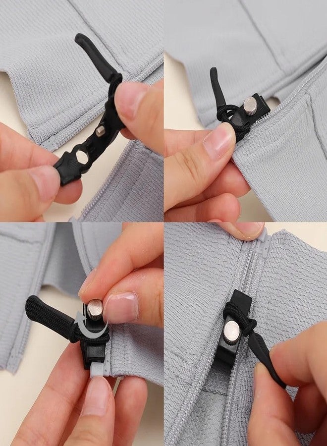 SEMITO Zipper Repair Kit, Instant Zipper Sliders with Nylon Pull Tabs Cords, Replacement Plastic Zipper Pull for Sliding Teeth, Universal Screw Fix Removable Zippers for Bags, Garments (Pack Of 6, Small +Medium + Large) - Image 5