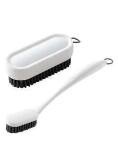 2 Pack Laundry Scrub Brush Cleaning Brush, Soft Bristle Brush Shoe Cleaning Brush for Stains Clothes Scrubbing Brush Household Cleaning Tool for Bathroom Countertops Bathtubs