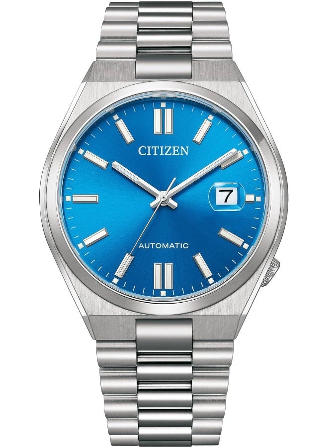 CITIZEN Tsuyosa Stainless Steel Analog Blue Dial Silver Strap Men's Watch - NJ0158-89L - Image 1
