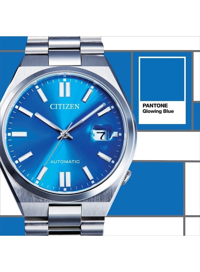 CITIZEN Tsuyosa Stainless Steel Analog Blue Dial Silver Strap Men's Watch - NJ0158-89L - Image 4