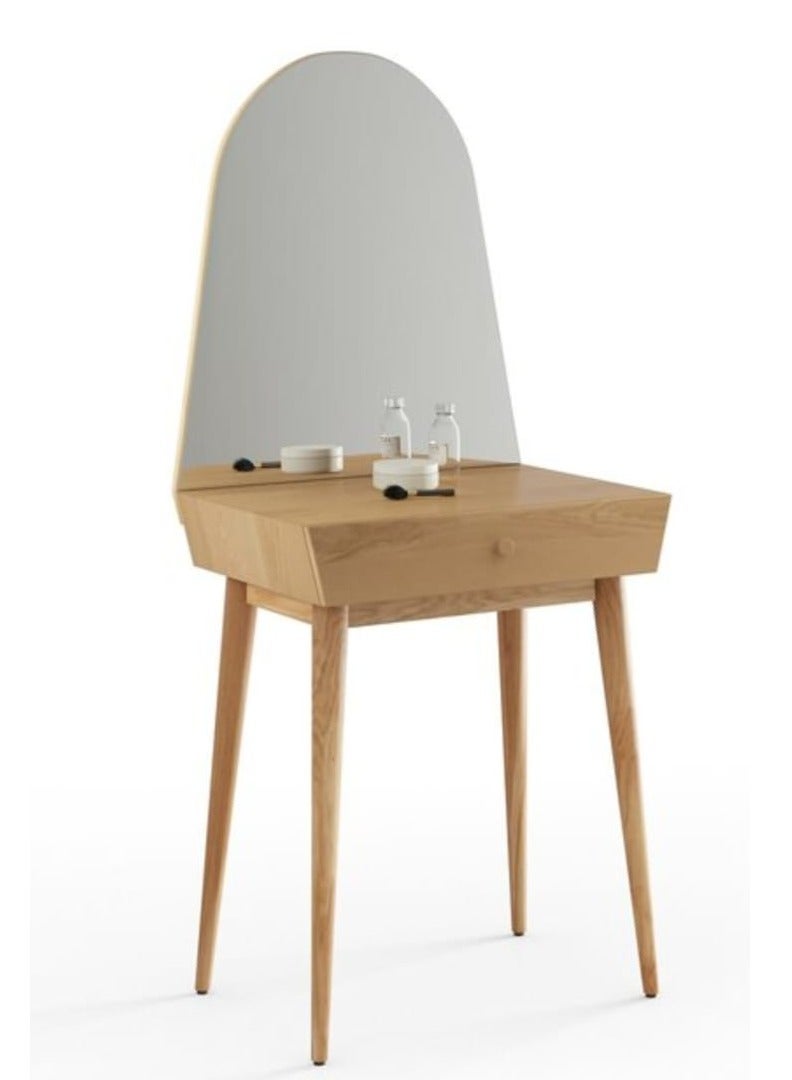 Generic Small Elegant Finish Wooden Dresser Table With Mirror 