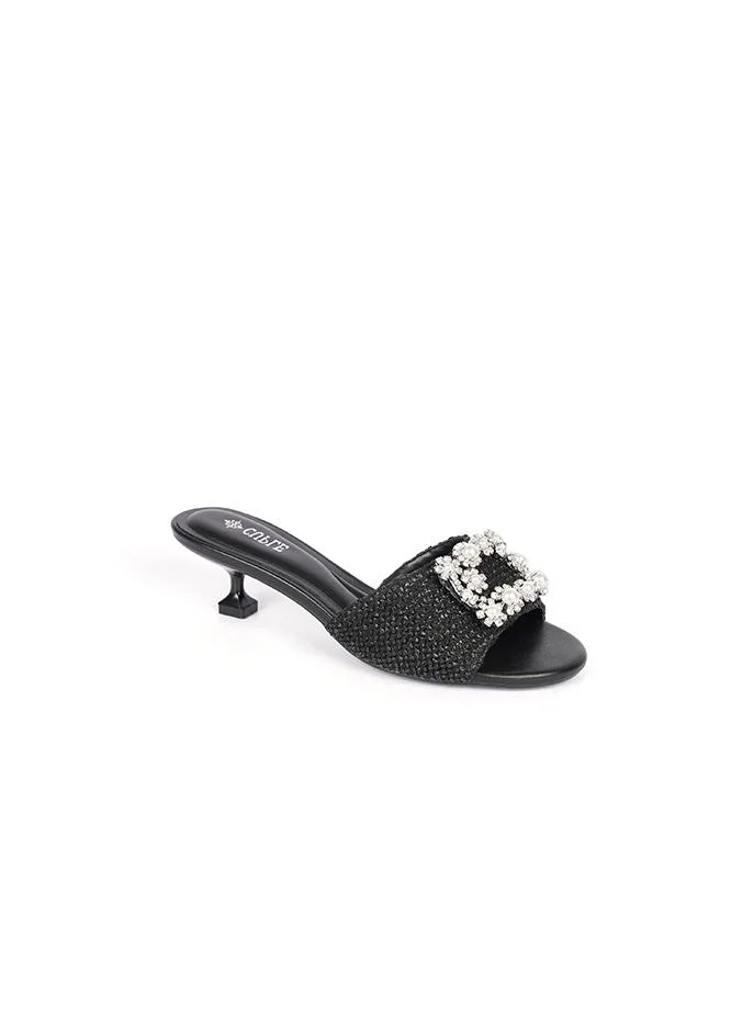 كابلي صندل نسائي بكعب ستيليتو منخفض للجاذبية المفعمة بالثقة