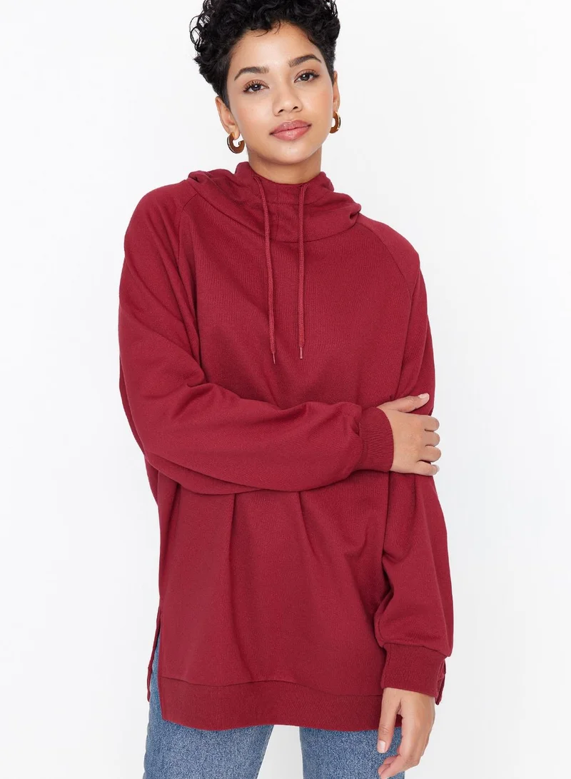 trendyol Drawstring Knitted Hoodie