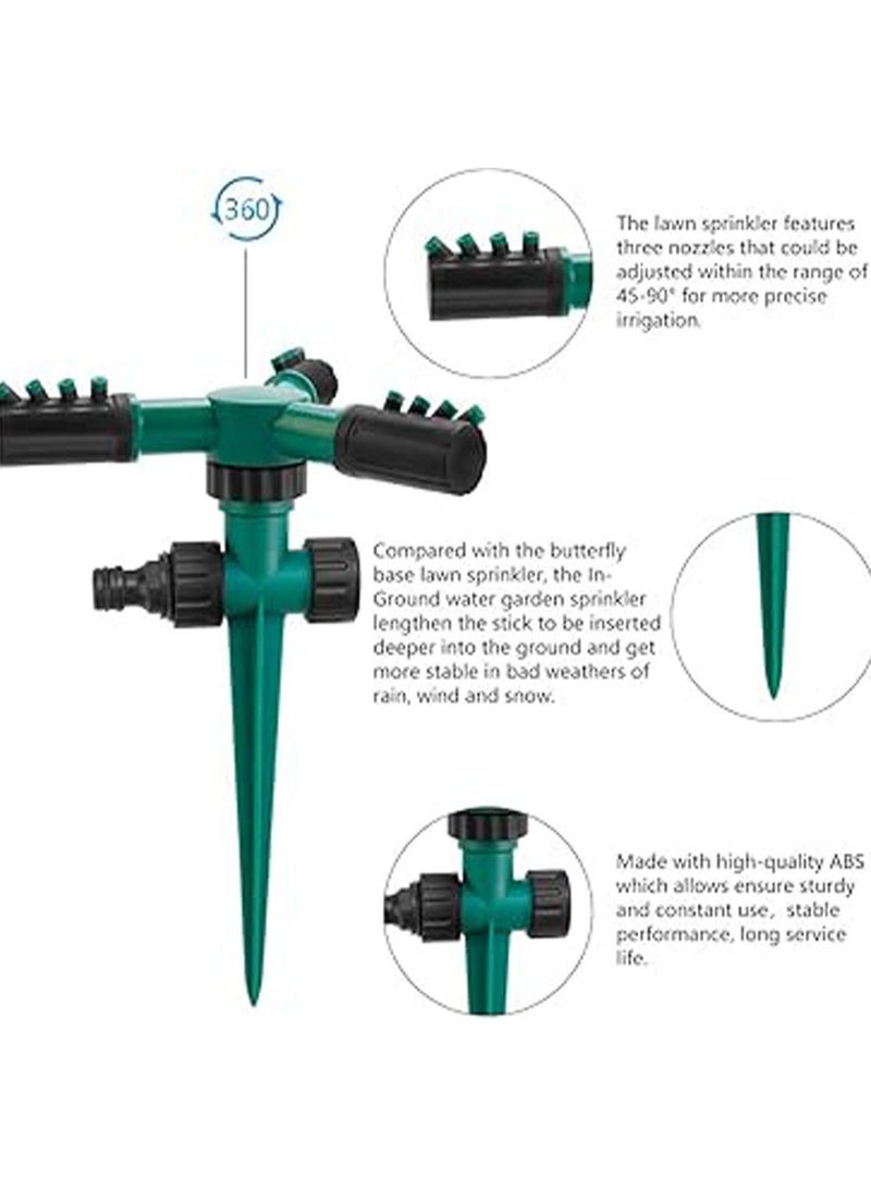 عام مرشِّح، مرشّات زراعية أوتوماتيكية للحديقة مع 3 رؤوس رشاشات، نظام مرشِّح دوّار بزاوية 360 درجة بـ 3 أذرع للري الإضافي للحديقة، الحديقة، والمسطحات الخضراء. - Image 2
