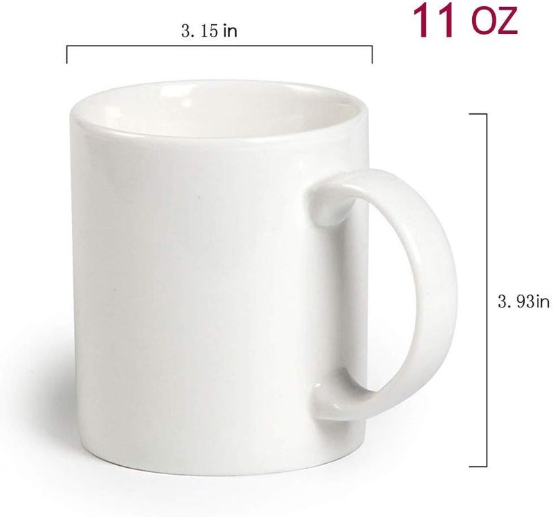 SFS BLANK 1 unit White Ceramic Coffee Tea Mug Coated 11 ounces 95 x 8cm Heat Press Printable Transfer Sublimation Dye Thermal Coated Glossy Diswashable Microwave Safe - Image 5