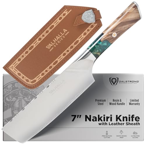 Dalstrong Valhalla 7" Nakiri Knife — Japanese Vegetable Cleaver, 9CR18MOV HC Steel (8–12° Edge), Unique Wood + Resin Handle — For Precision Veg Prep, Asian Cooking & Stir-Fry - Image 1