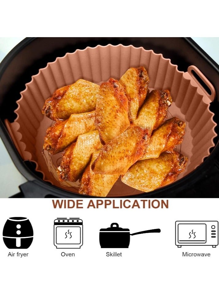 مجموع من عدد 3 قطع قوالب ايرفراير سيليكون غير لاصق، قالب وعاء سليكون ارفرير دائري آمن غذائيًا للقلاية الهوائية، بطانة مقلاة هوائية بديل لورق الزبدة القابل للاشتعال، سلة فرن قابلة لإعادة الاستخدام، ملحقات فرن للمطبخ، مناسبة للمقلاة الهوائية 3 إلى 5.7 لتر( اللوان متعددة  تاتي بشكل عشوائي) - Image 4