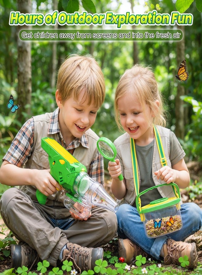 HAIMST Bug Catcher for Kids, Bug Vacuum Catching Kit with Bug Collector Butterfly Net Magnifying Glass Bugs Grabber Insect Catcher Tweezers, Outdoor Explorer Toys Gift for Kids Age 3-12 - Image 2