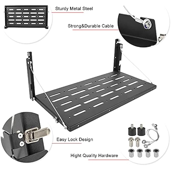 rayihni طاولة خلفية قابلة للطي رف تخزين البضائع تناسب جيب رانجلر JK و Unlimited من 2007-2018 - Image 3