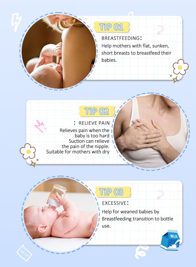 وايكيل واقيات حلمة للرضاعة الطبيعية، واقيات سيليكون ناعمة مقاس 20 مم لمشاكل الالتصاق، حلمات مسطحة ومقلوبة، خالية من مادة BPA، قابلة لإعادة الاستخدام (قطعتان) - Image 3