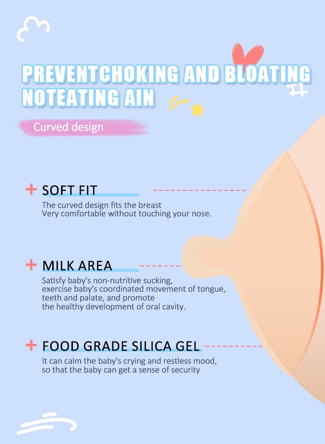 وايكيل واقيات حلمة للرضاعة الطبيعية، واقيات سيليكون ناعمة مقاس 20 مم لمشاكل الالتصاق، حلمات مسطحة ومقلوبة، خالية من مادة BPA، قابلة لإعادة الاستخدام (قطعتان) - Image 2