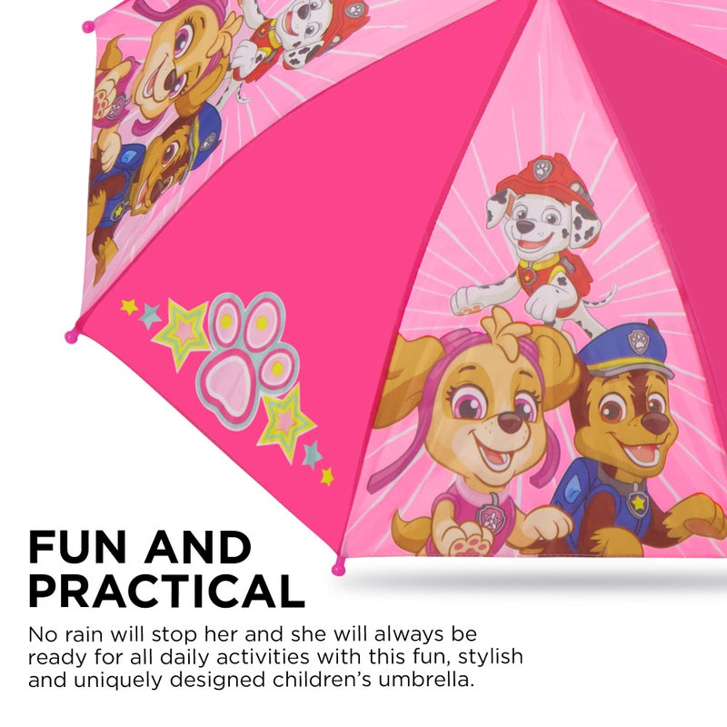 Nickelodeon Girl Kids Poncho Raincoat Set, Paw Patrol Rain Wear For Toddler 2-3 Or 4-7 Umbrella And Slicker, Light Pink, MEDIUM AGE 4-5 US - Image 4