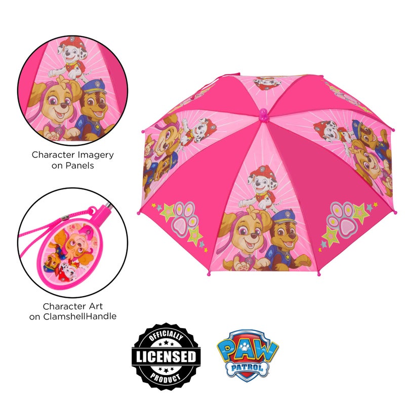 Nickelodeon Girl Kids Poncho Raincoat Set, Paw Patrol Rain Wear For Toddler 2-3 Or 4-7 Umbrella And Slicker, Light Pink, MEDIUM AGE 4-5 US - Image 3
