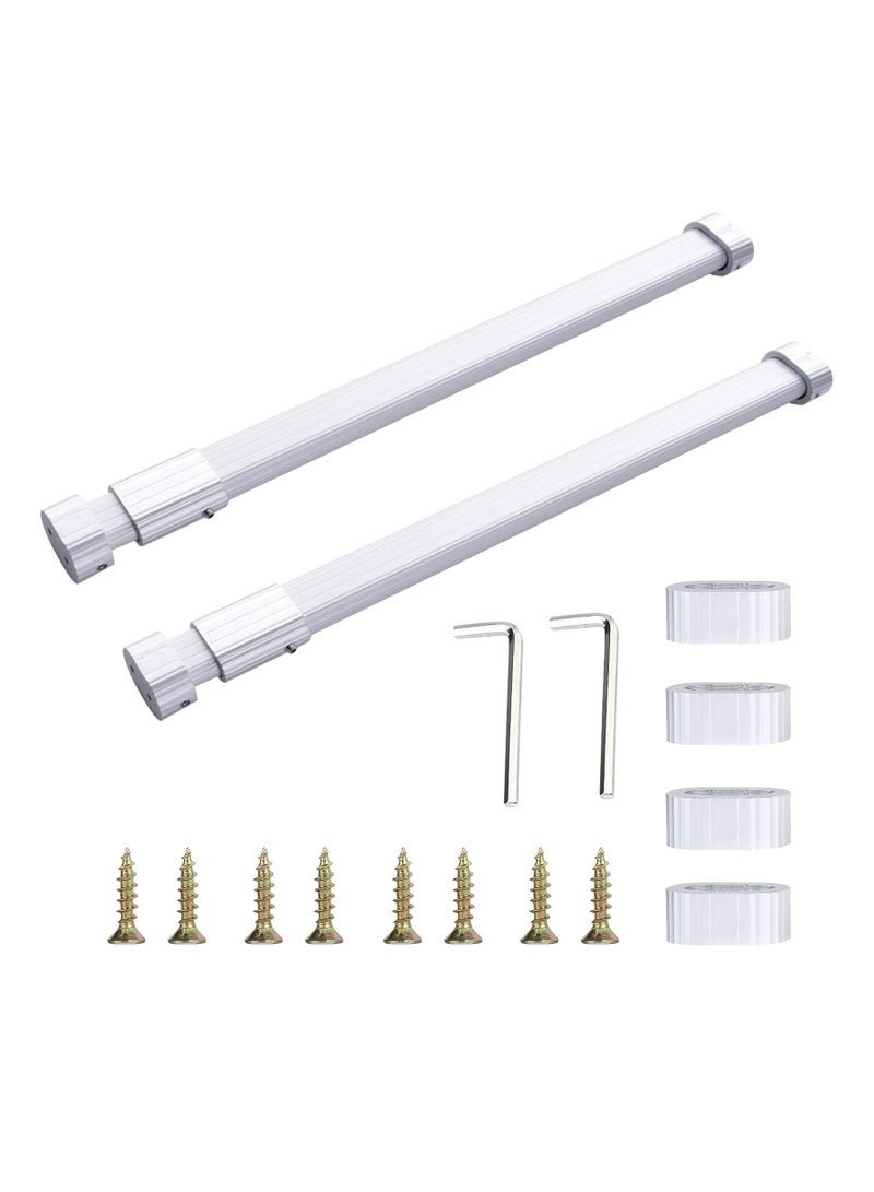 Excefore Extendable Clothes Rail Pole, 2 Pack Wardrobe Rail Extendable, Wardrobe Rails Extendable Set, Adjustable Wardrobe Rail, Hanging Rails for Clothes for Wardrobe Cabinet Cupboard (42cm to 65cm) - Image 1