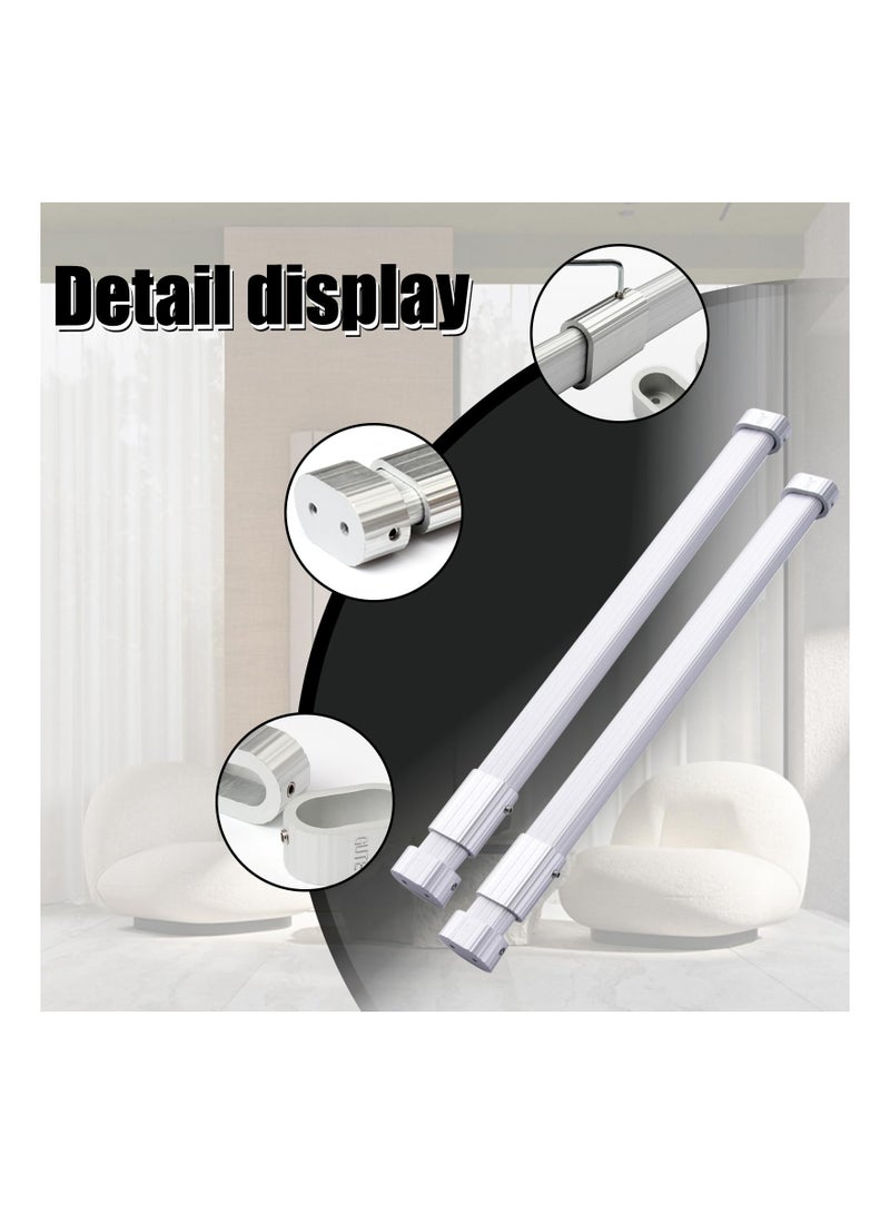 Excefore Extendable Clothes Rail Pole, 2 Pack Wardrobe Rail Extendable, Wardrobe Rails Extendable Set, Adjustable Wardrobe Rail, Hanging Rails for Clothes for Wardrobe Cabinet Cupboard (42cm to 65cm) - Image 5