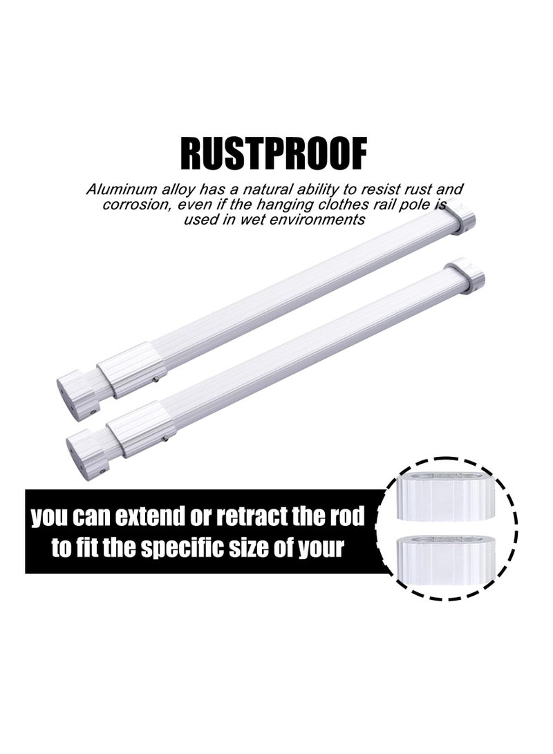 Excefore Extendable Clothes Rail Pole, 2 Pack Wardrobe Rail Extendable, Wardrobe Rails Extendable Set, Adjustable Wardrobe Rail, Hanging Rails for Clothes for Wardrobe Cabinet Cupboard (42cm to 65cm) - Image 2