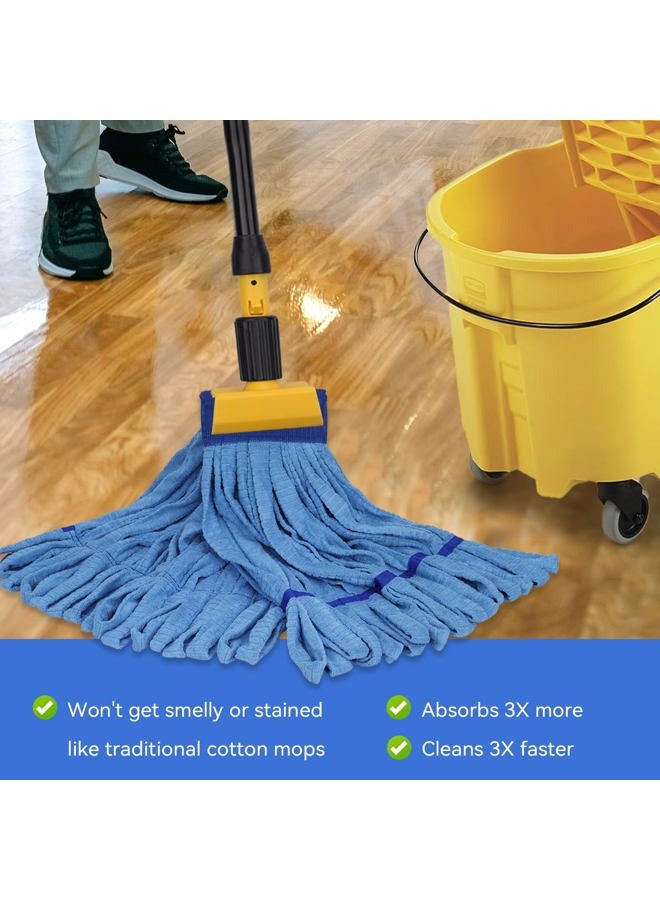 BeiLan Heavy Duty Commercial Mop Head Replacement for Rubbermaid: 3 Packs Microfiber Tube Lint Free Industrial Heavy Duty Mop Head for Floor Cleaning - Super Absorbent & Bleach-Safe - Image 2