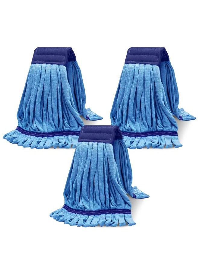 BeiLan Heavy Duty Commercial Mop Head Replacement for Rubbermaid: 3 Packs Microfiber Tube Lint Free Industrial Heavy Duty Mop Head for Floor Cleaning - Super Absorbent & Bleach-Safe - Image 1