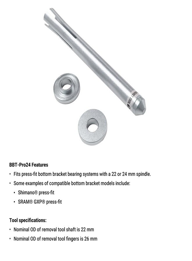 AGILLE Press Fit Bottom Bracket Tool for BB90 BB92, Shimano, SRAM GXP, Race Face and Other Press Fit Bottom Bracket Systems, 22-24mm ID Bearing Removal & Installation Kit with Bushings for Bike Repair - Image 3